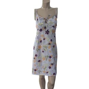 Floral Print Midi Dress with Tie Detail size 10 fit medium